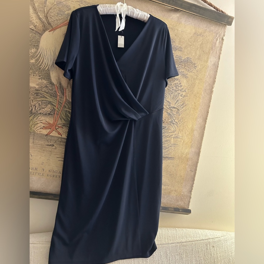* NEW Talbots Dark Navy Blue Sheath Dress Plus Size 0X XL Extra Large Plus SZ *